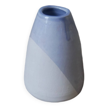 contemporary design enameled ceramic soliflore vase, handcrafted