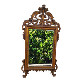 Old large Louis XV style mirror, stucco, wood, resin, beveled