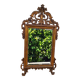 Old large Louis XV style mirror, stucco, wood, resin, beveled
