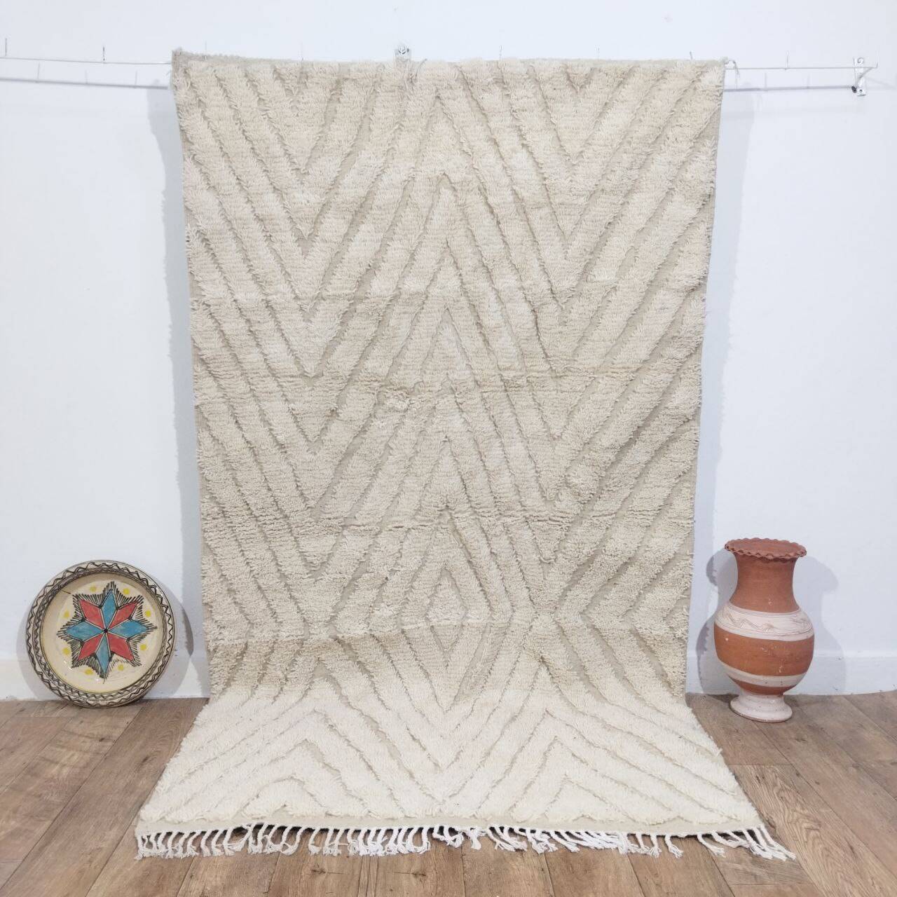 Handmade wool Berber rug 240x135 cm