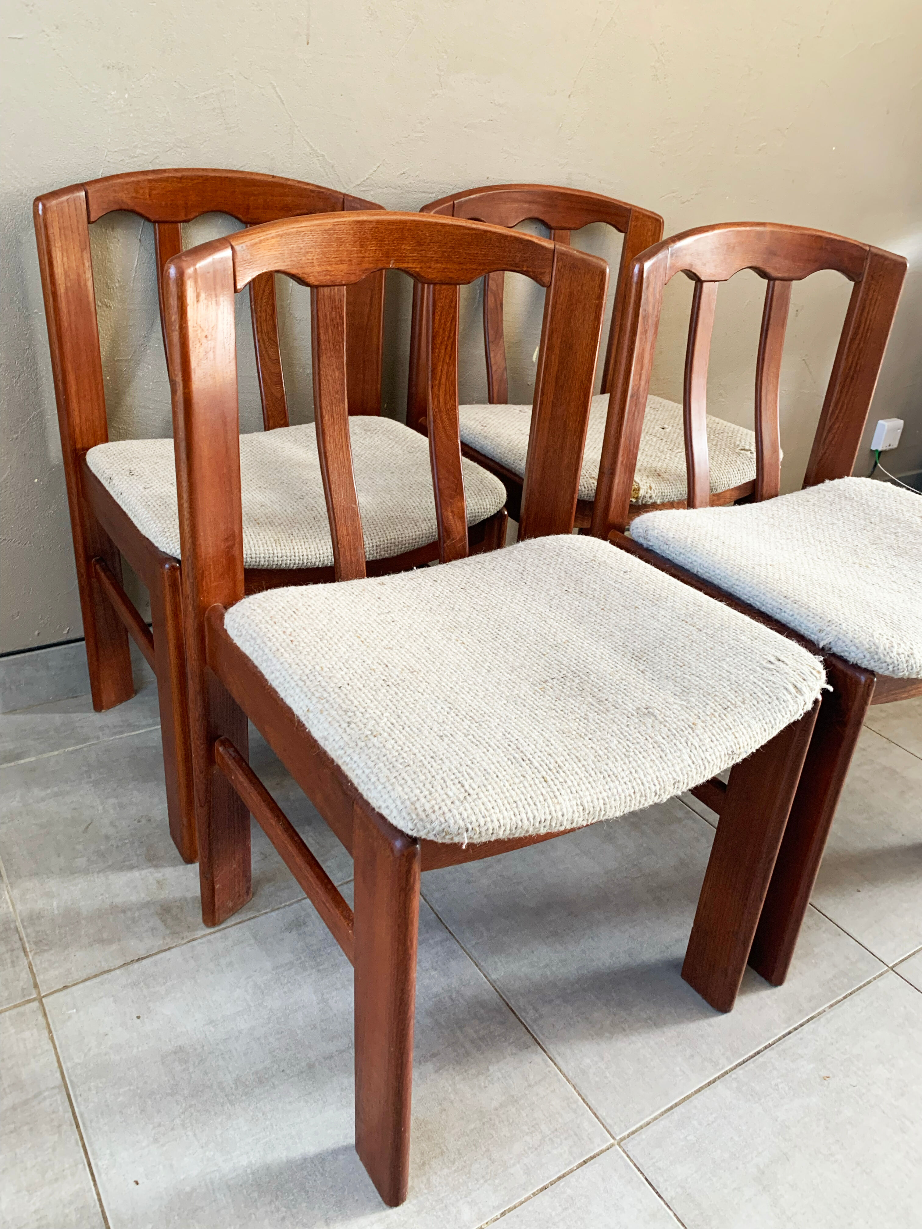 Set of 4 Danish chairs, 60s teak