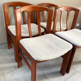 Set of 4 Danish chairs, 60s teak