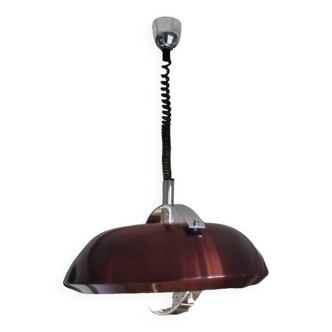 seventies chrome and brushed aluminum pendant light