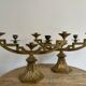 Paire de candélabres en bronze doré d'époque ART DECO