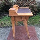 Vintage oak compass leg desk.