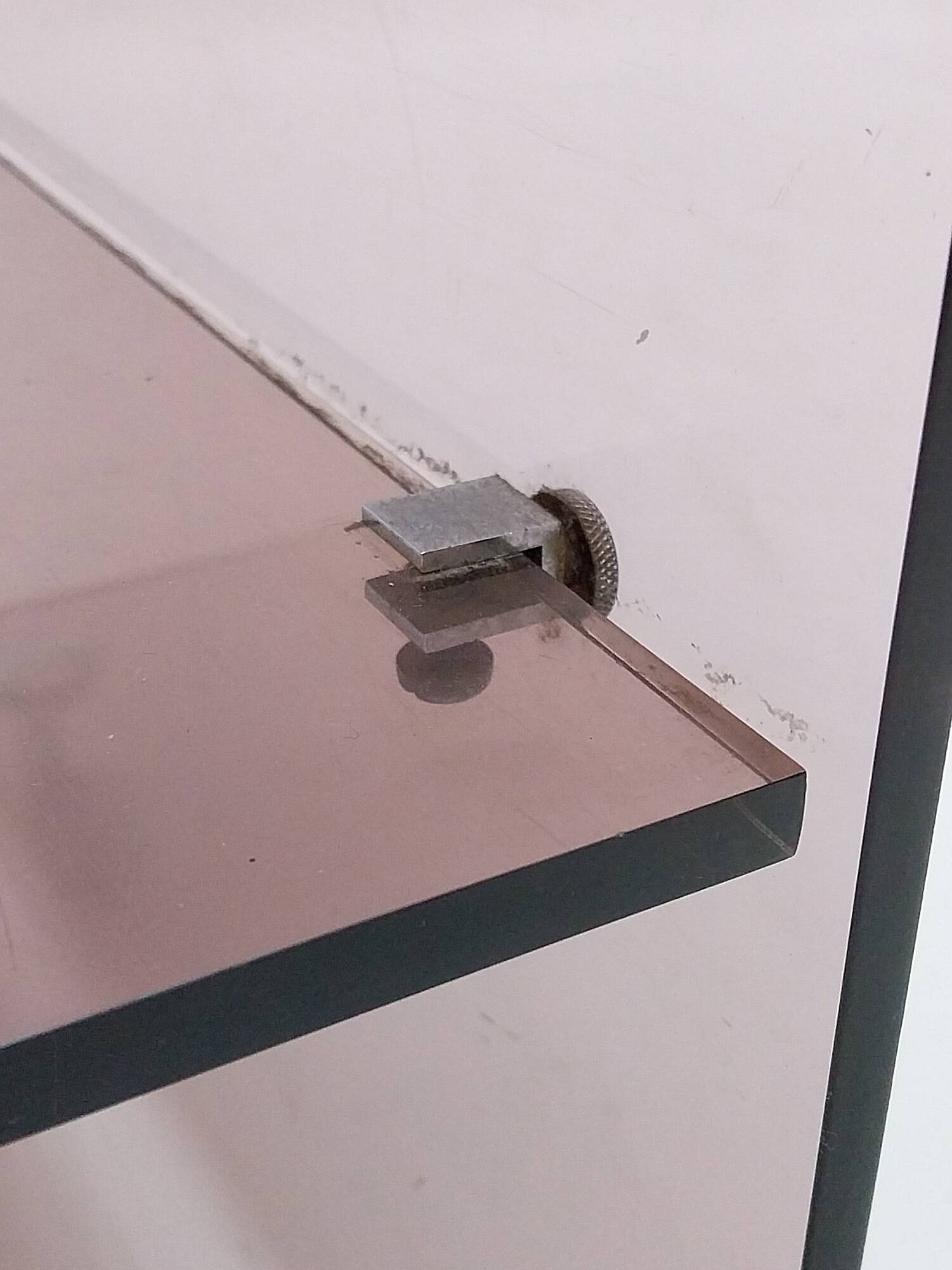 Michel Dumas smoked plexiglass rolling trolley for Roche Bobois 1970