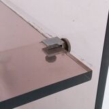 Michel Dumas smoked plexiglass rolling trolley for Roche Bobois 1970