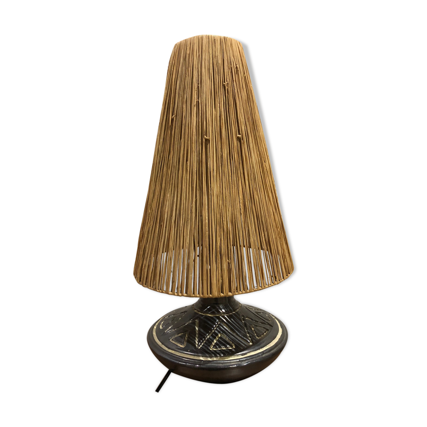 Ceramic lamp signed Jean Rivière 1950