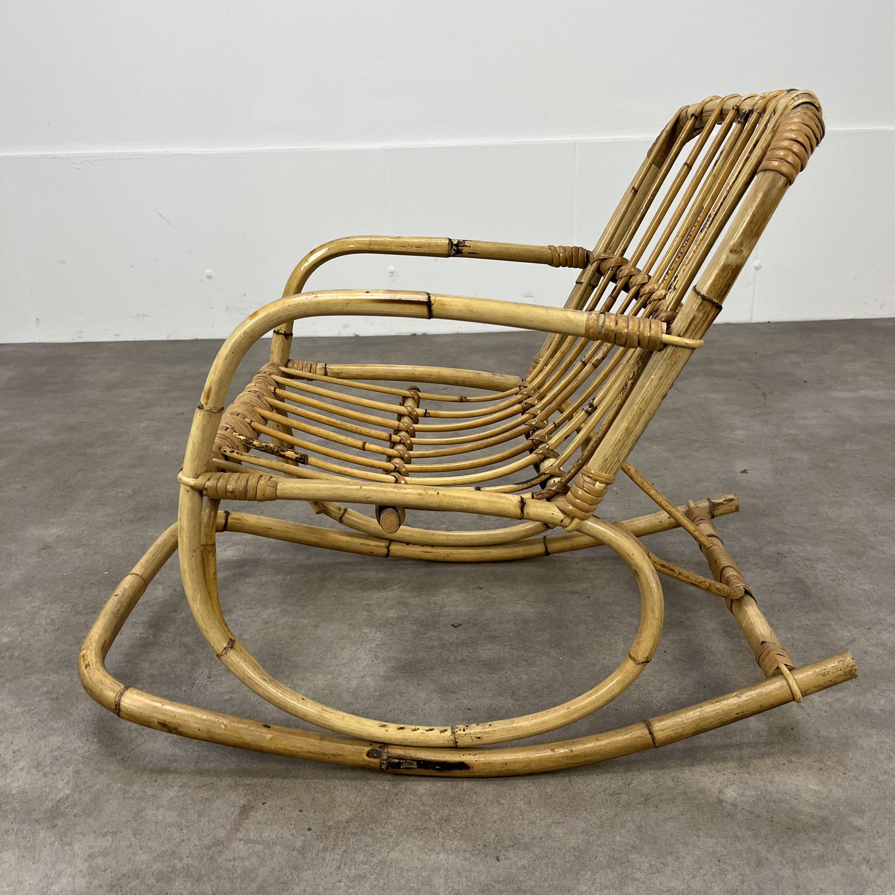 Children's rattan rocking chair