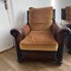 Pair of english leather club armchairs 1930 30 art deco