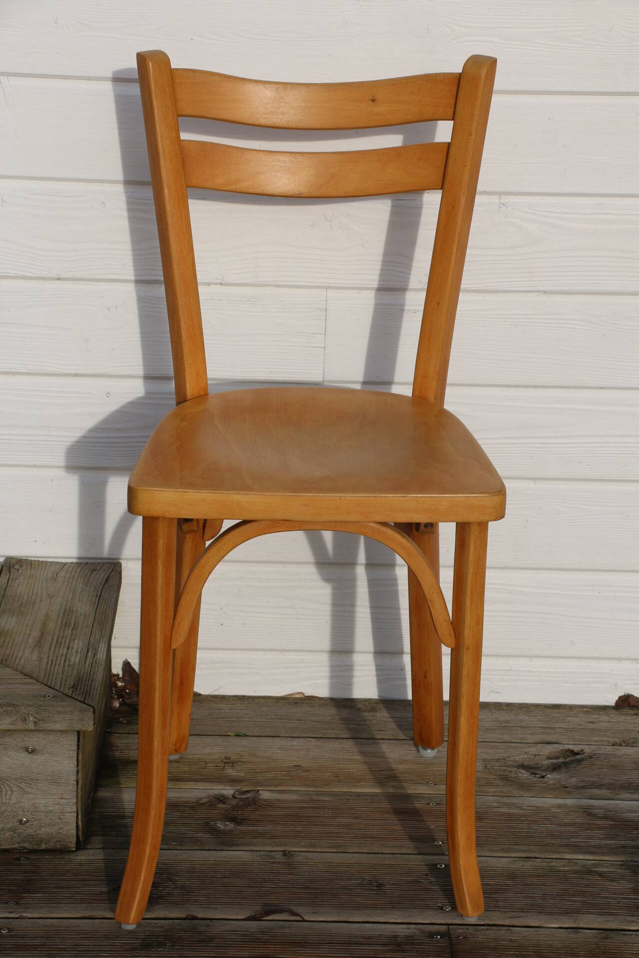 Set of 6 Baumann chairs, light beech, 1960