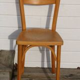 Set of 6 Baumann chairs, light beech, 1960