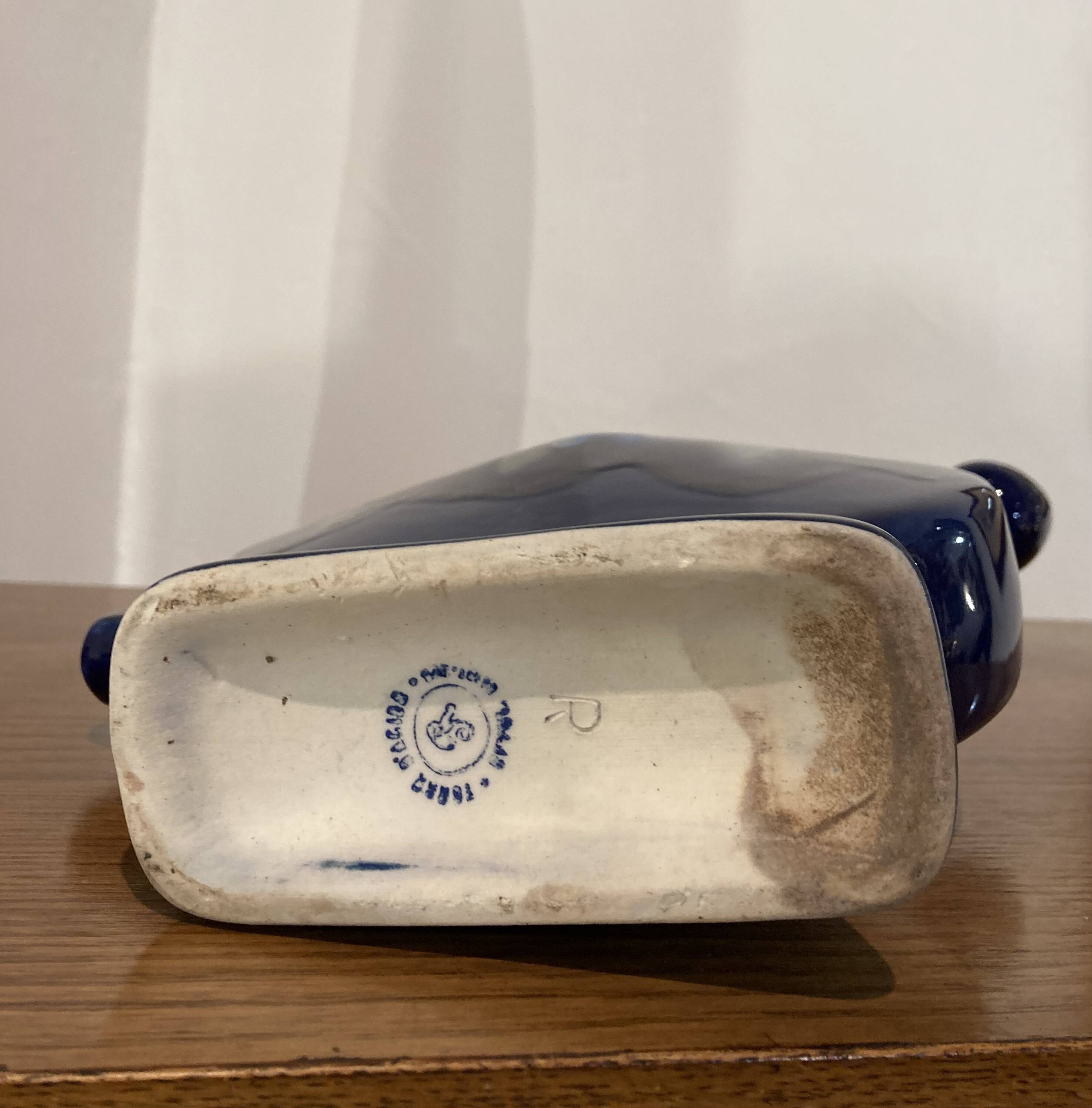 Art Deco flamed stoneware liqueur bottle