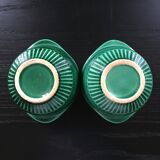 Lot 2 bowls emerald green