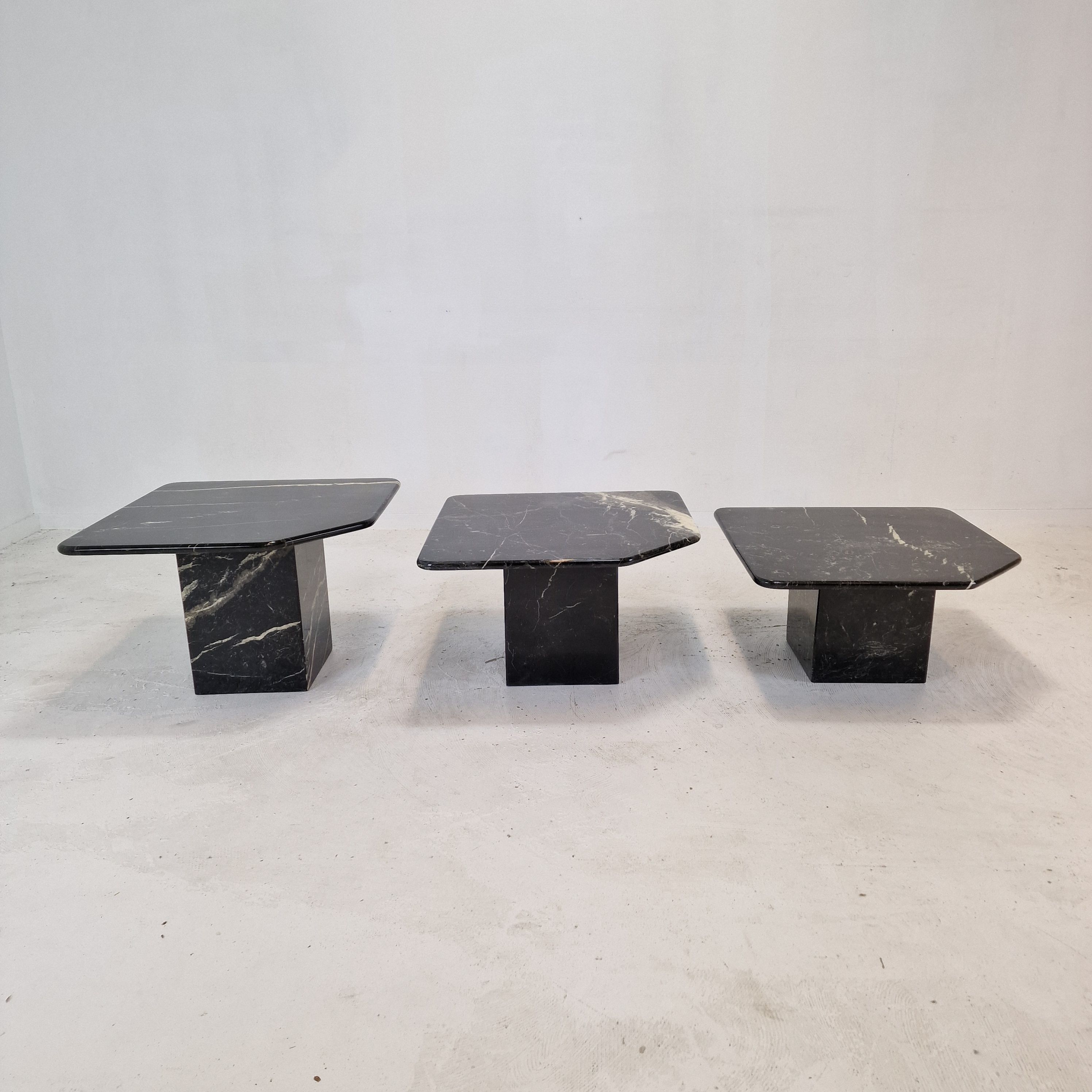 Set of 3 Italian Marble Coffee or Side Tables, 1970s