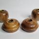 Set of 4 Myrtle Wood Candle Holders with Brass Inserts, Made in Port Orford, Oregon
