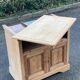 Buffet Louis Philippe deux portes meuble TV rénové en bois massif merisier brut