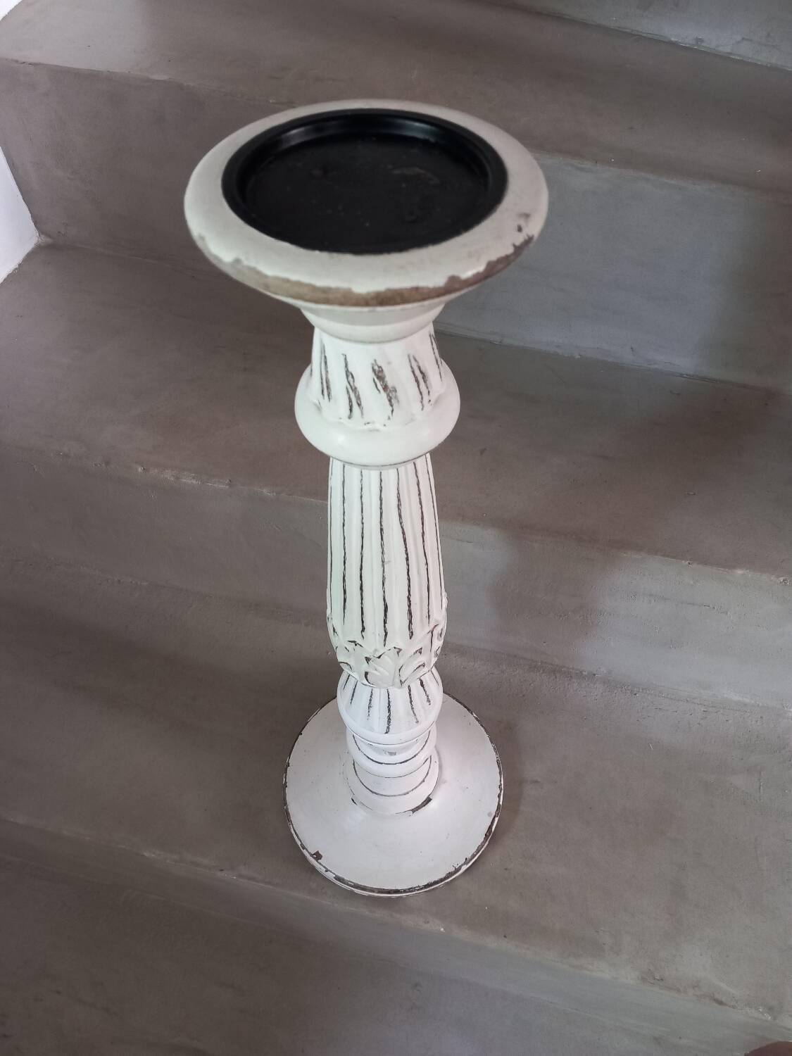 Large carved wood candlestick