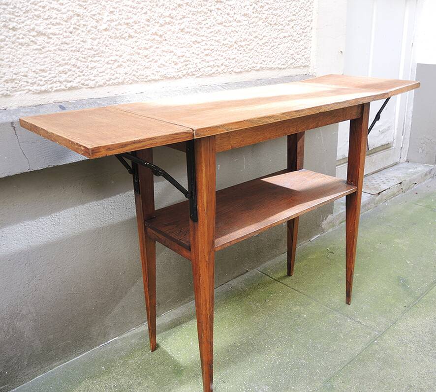 Old solid wood console with 2 flaps.