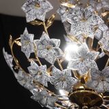 Fantastic Rare Murano Chandelier Full of Black Flowers, 1970s