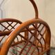 Vintage rattan magazine holder 70s