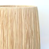 Ceramic lamp, raffia lampshade, 60s