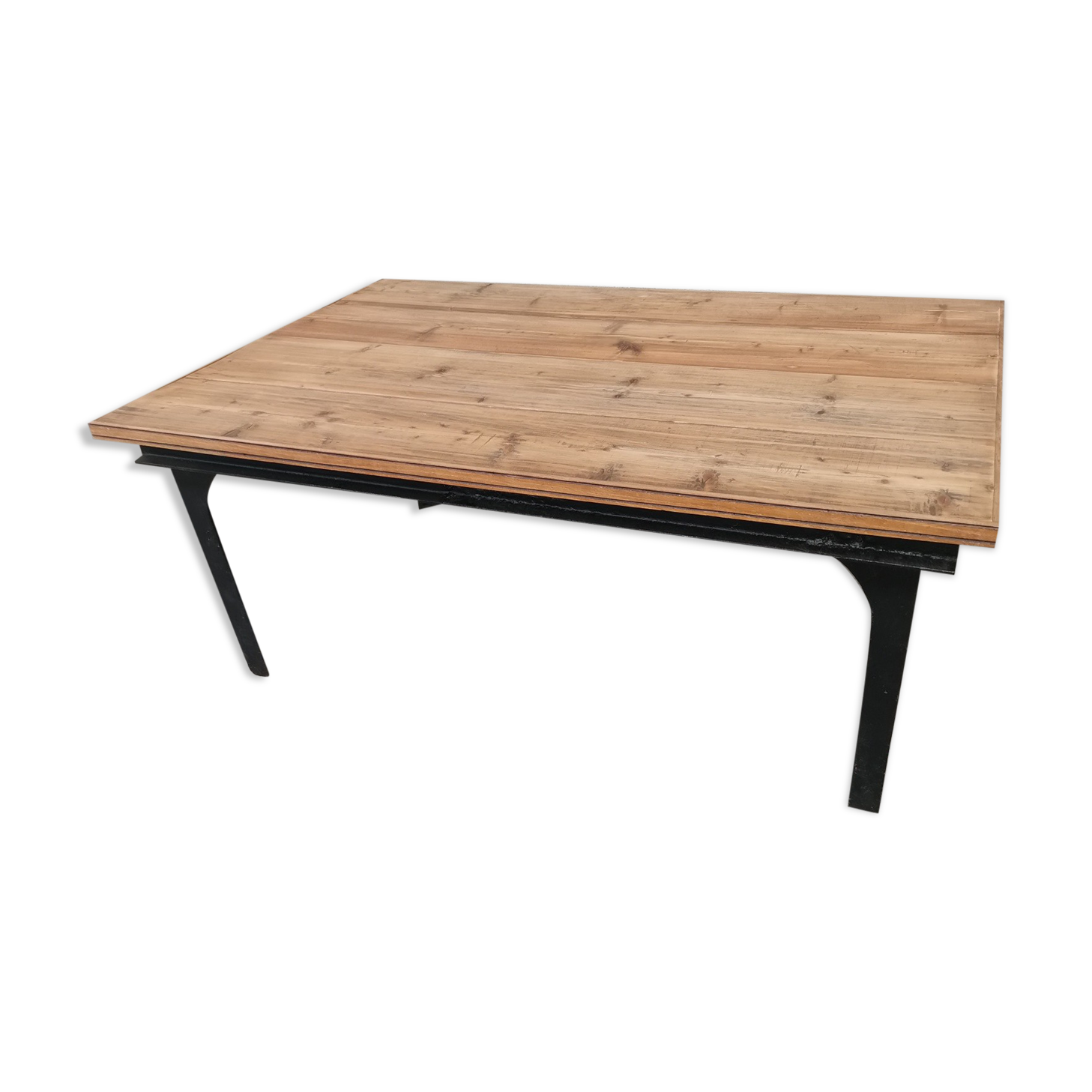 Metal and wood coffee table