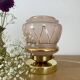 Vintage art deco globe table lamp in pink and gold glass