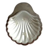 Silver-plated metal shell butter dish (Vulcain goldsmith)