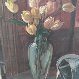 Old oil on canvas signed