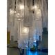 Contemporary Strips “Listelli Alabastro” Murano Glass Chandelier