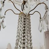 6-light hot air balloon chandelier with crystal pendants, late 19th century