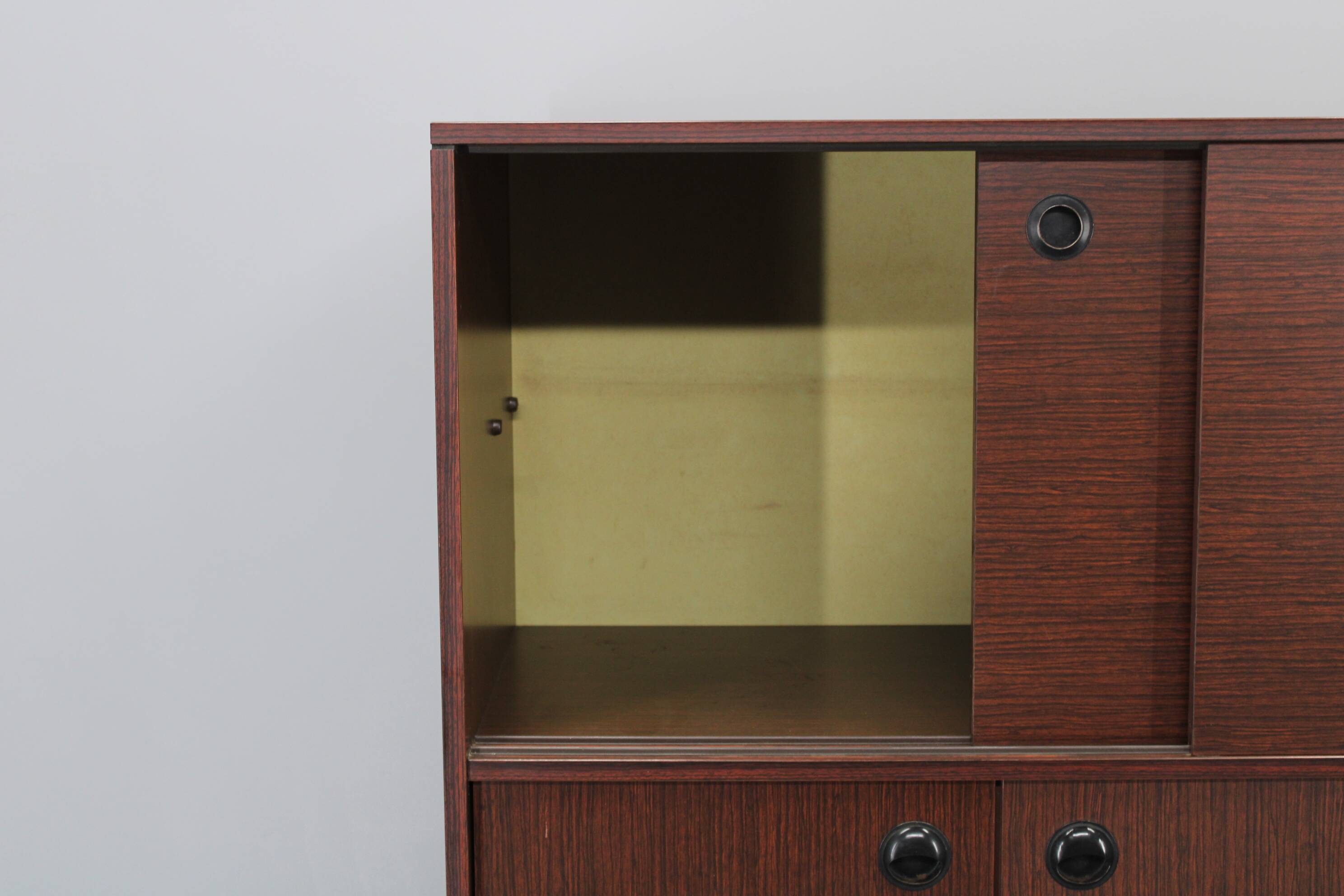 1970s Italian Cabinet With Sliding Doors