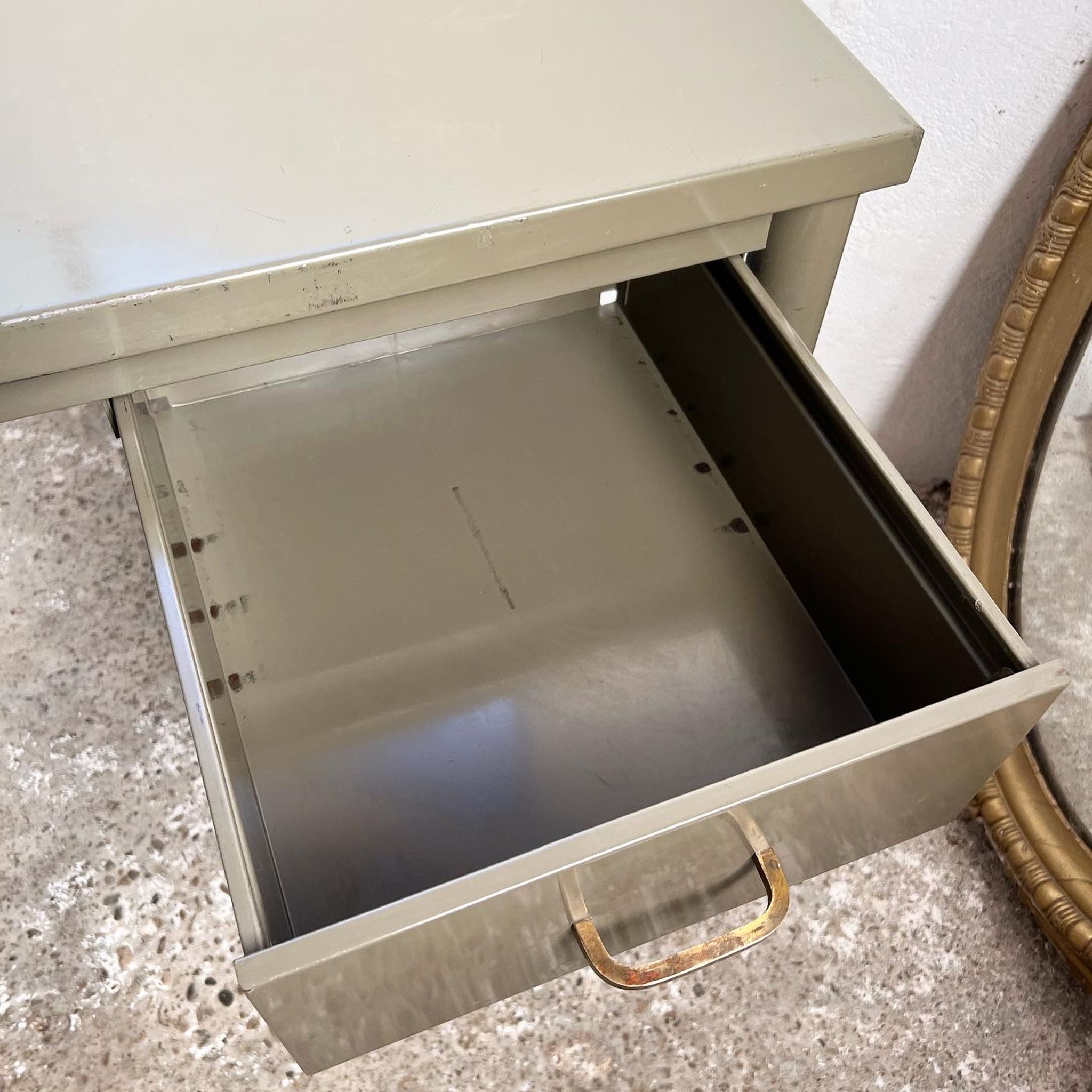 Vintage khaki metal desk