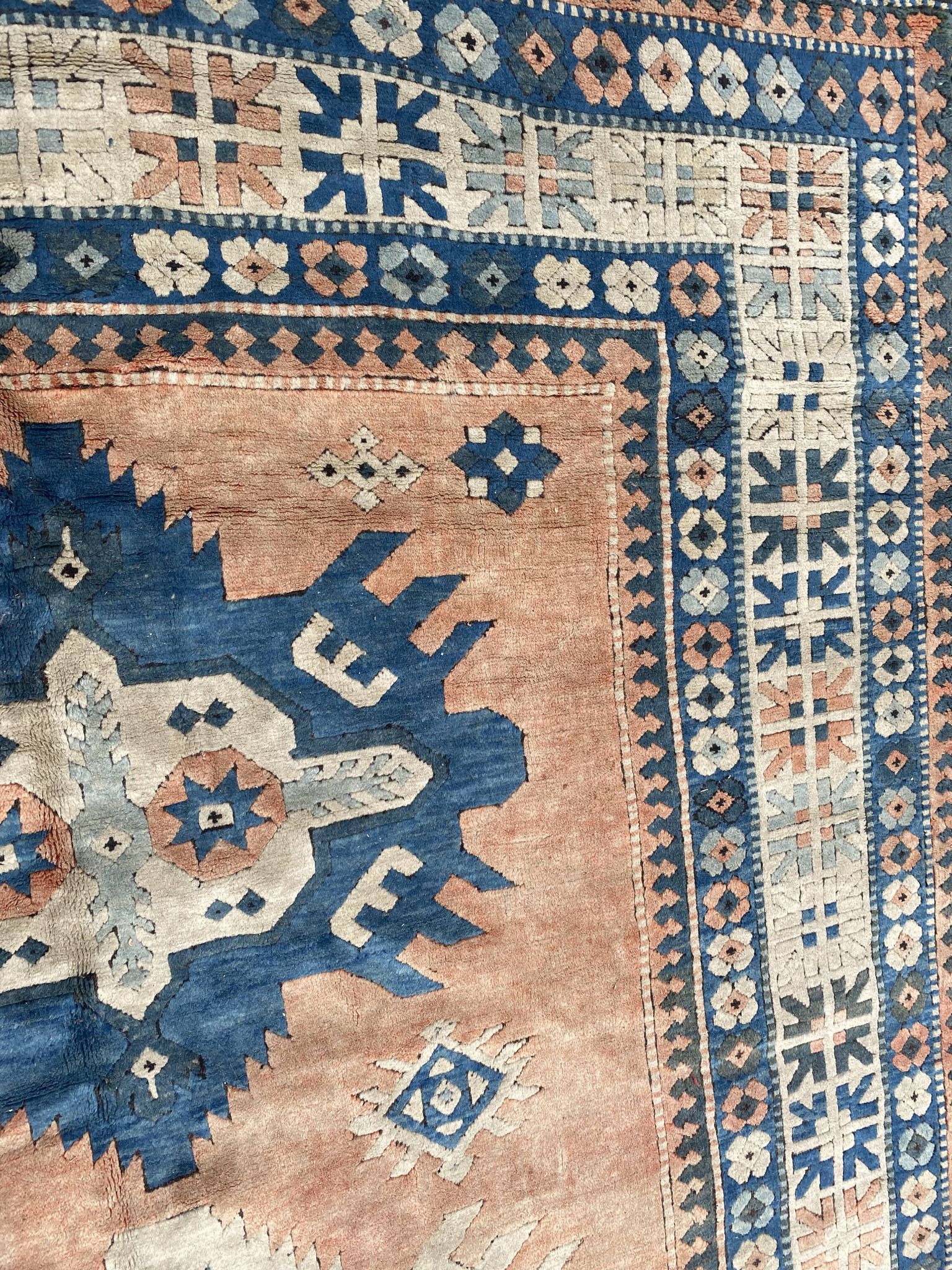 Vintage Turkish carpet Kars Anatolia handmade 224x324 cm