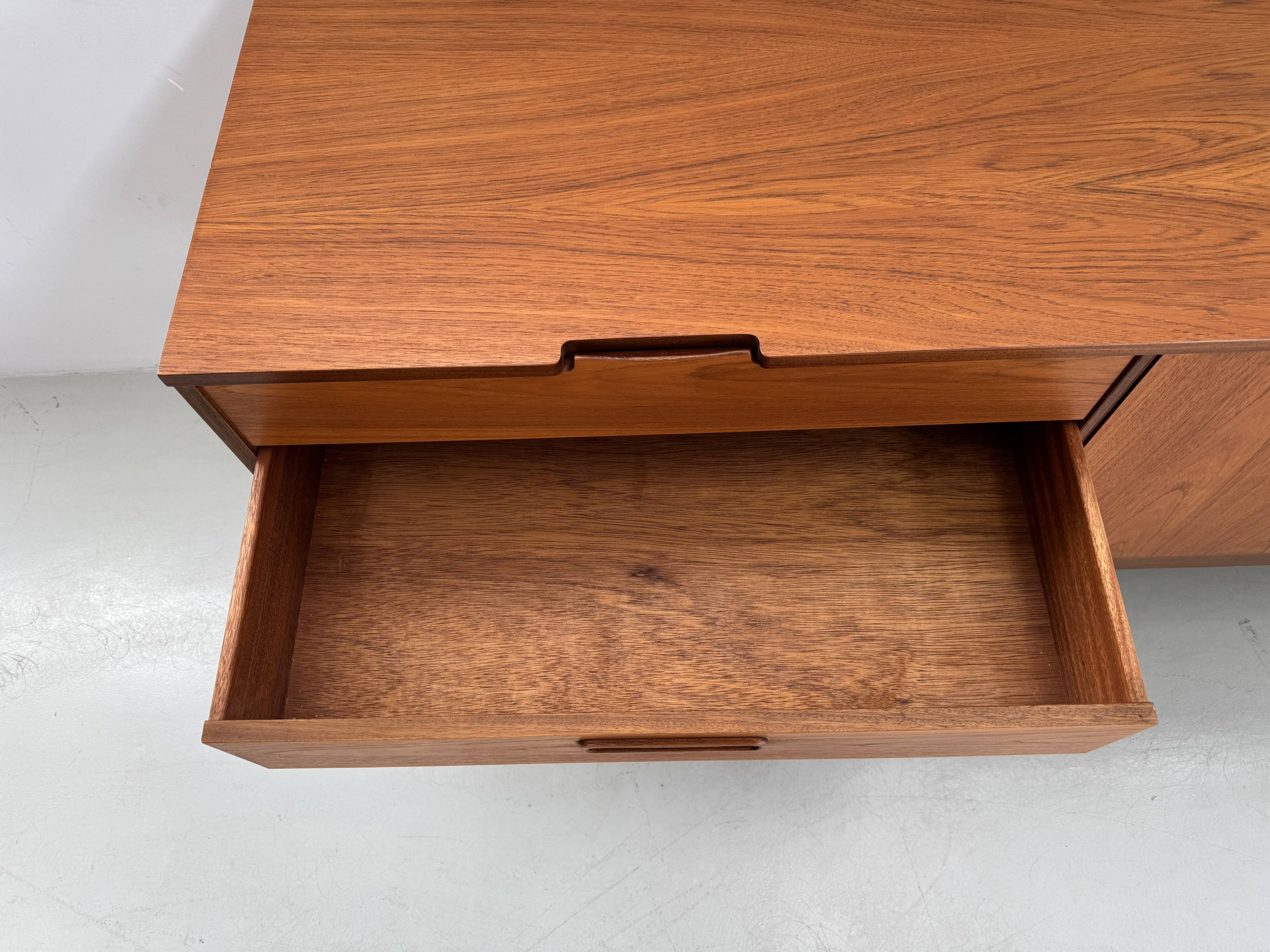 Unique vintage teak sideboard from the 1960s, produced by Nathan in the UK.