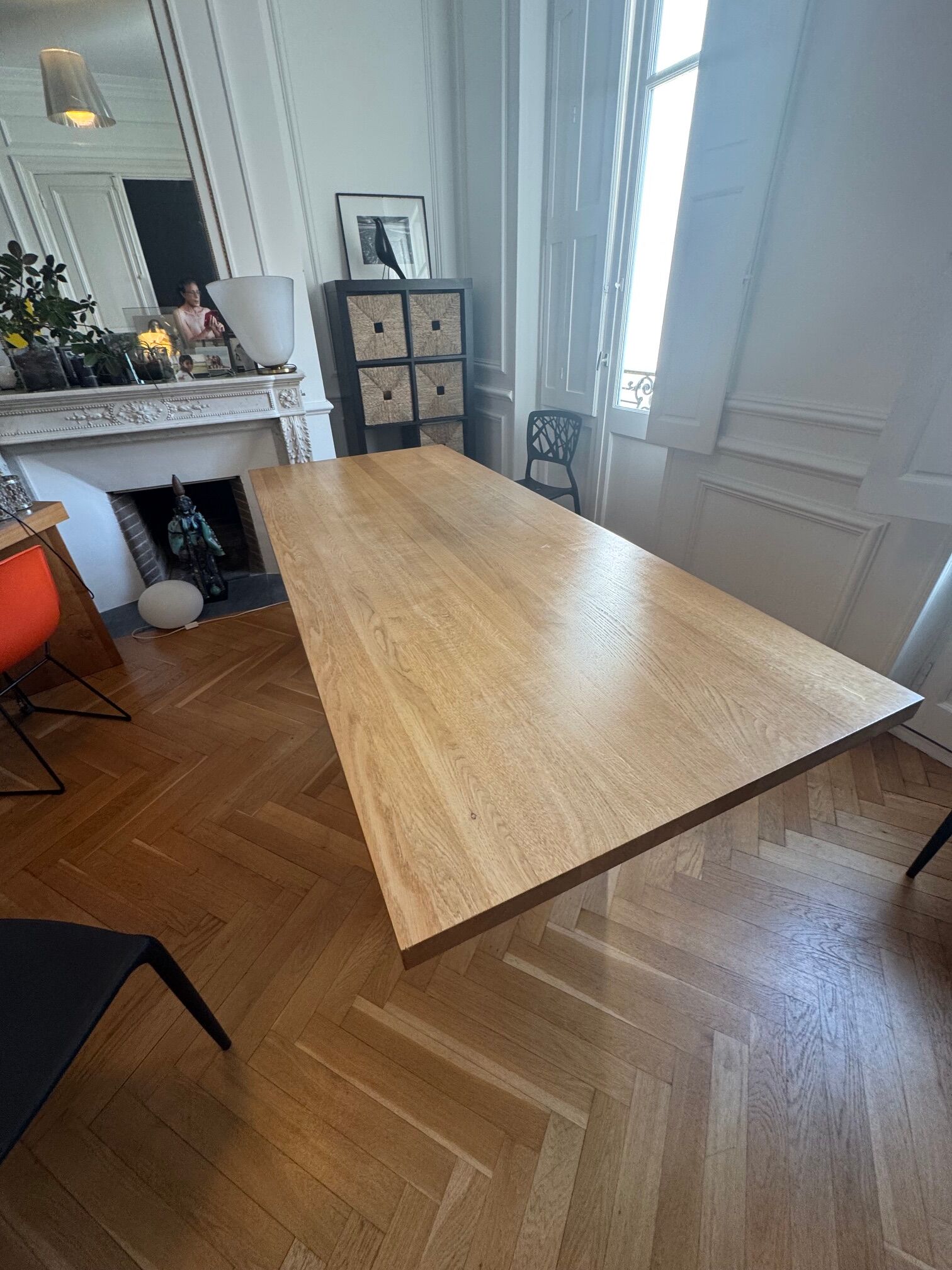Large Riva 1920 table in solid oak, 240 cm