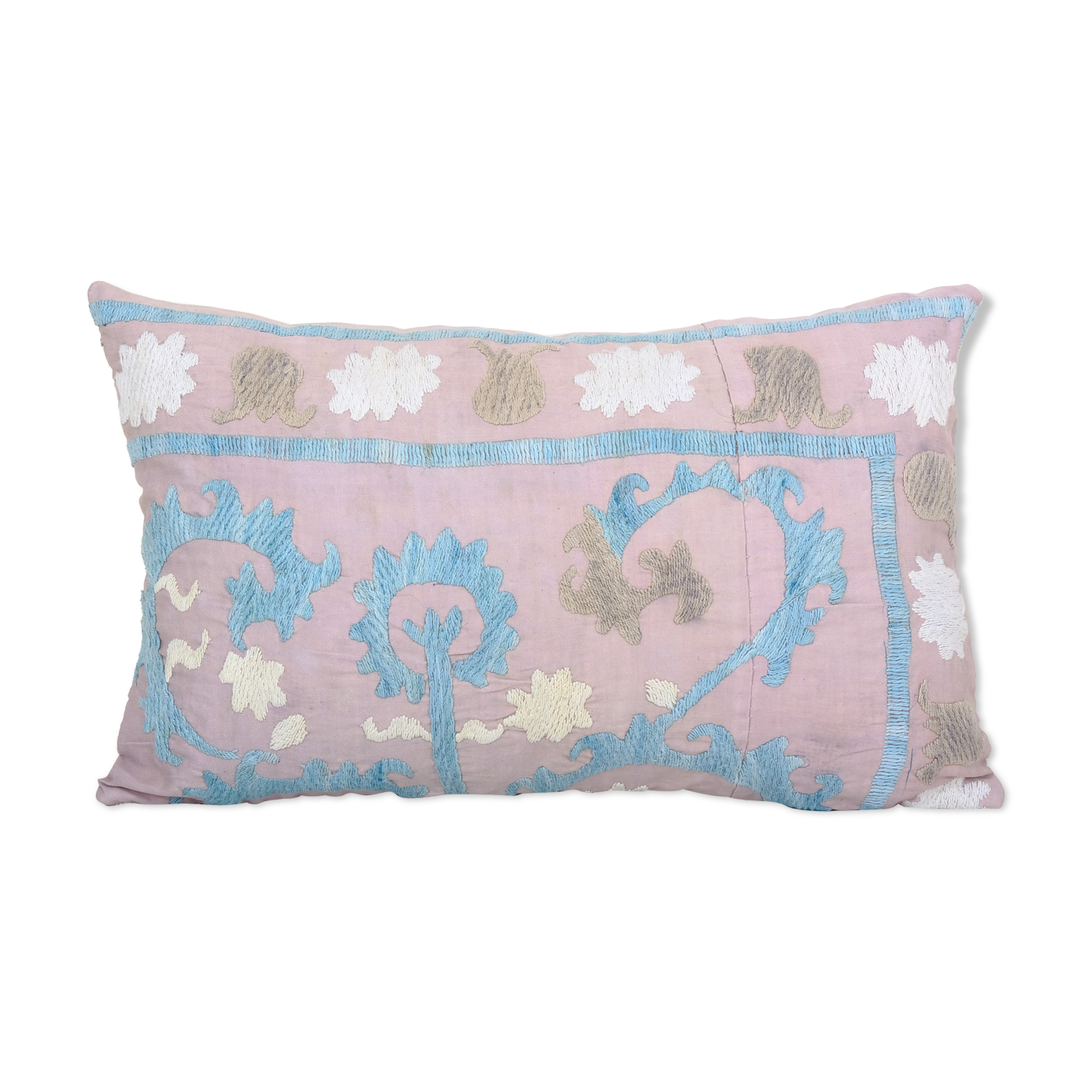 12" x 20" tashkent suzani bench pillow case made from a 19th century suzani - purple bedding lumbar