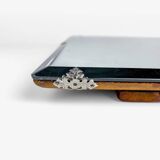 Beveled table mirror on Art Nouveau stand