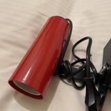 Pair of vintage red clamp spotlights from the 70s