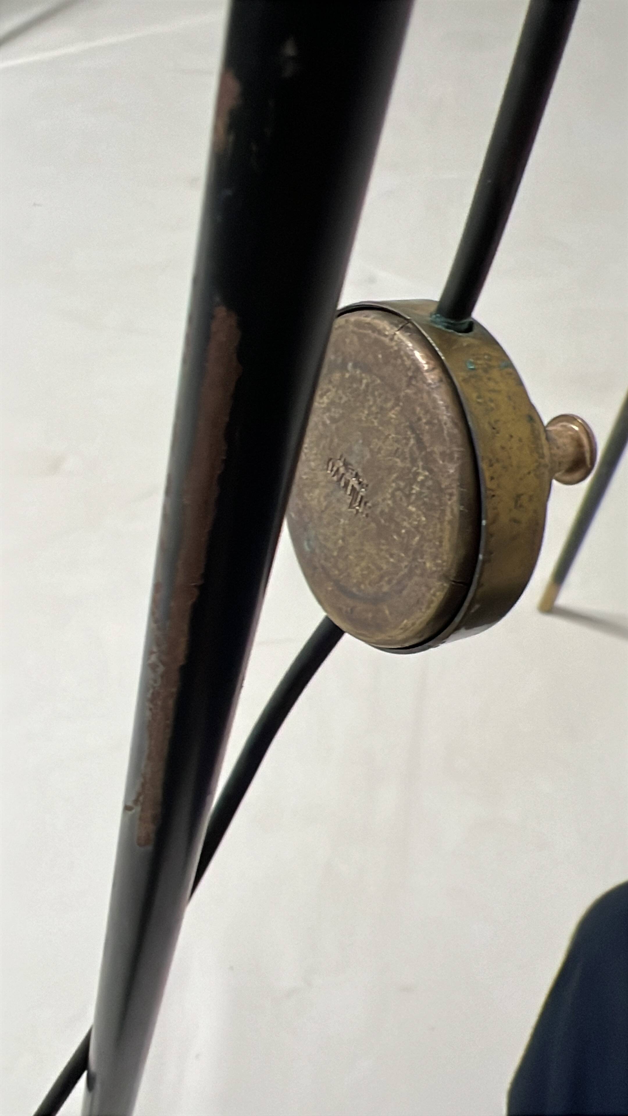 Unique tripod floor lamp by Stilnovo with white shades, Italy 1960s