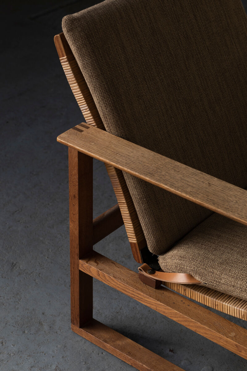 Set of 2 lounge chairs and one footrest by Borge Mogensen for Fredericia Denmark 1960’s