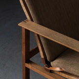 Set of 2 lounge chairs and one footrest by Borge Mogensen for Fredericia Denmark 1960’s