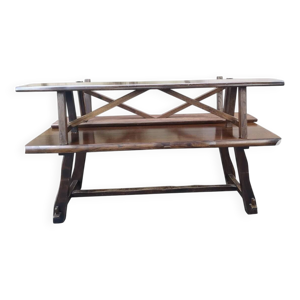 Table et 2 bancs brutalistes