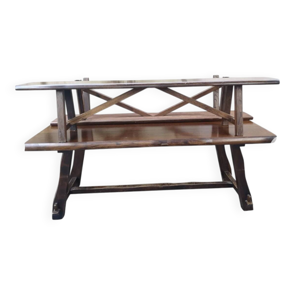 Table et 2 bancs brutalistes Olavi Hanninen