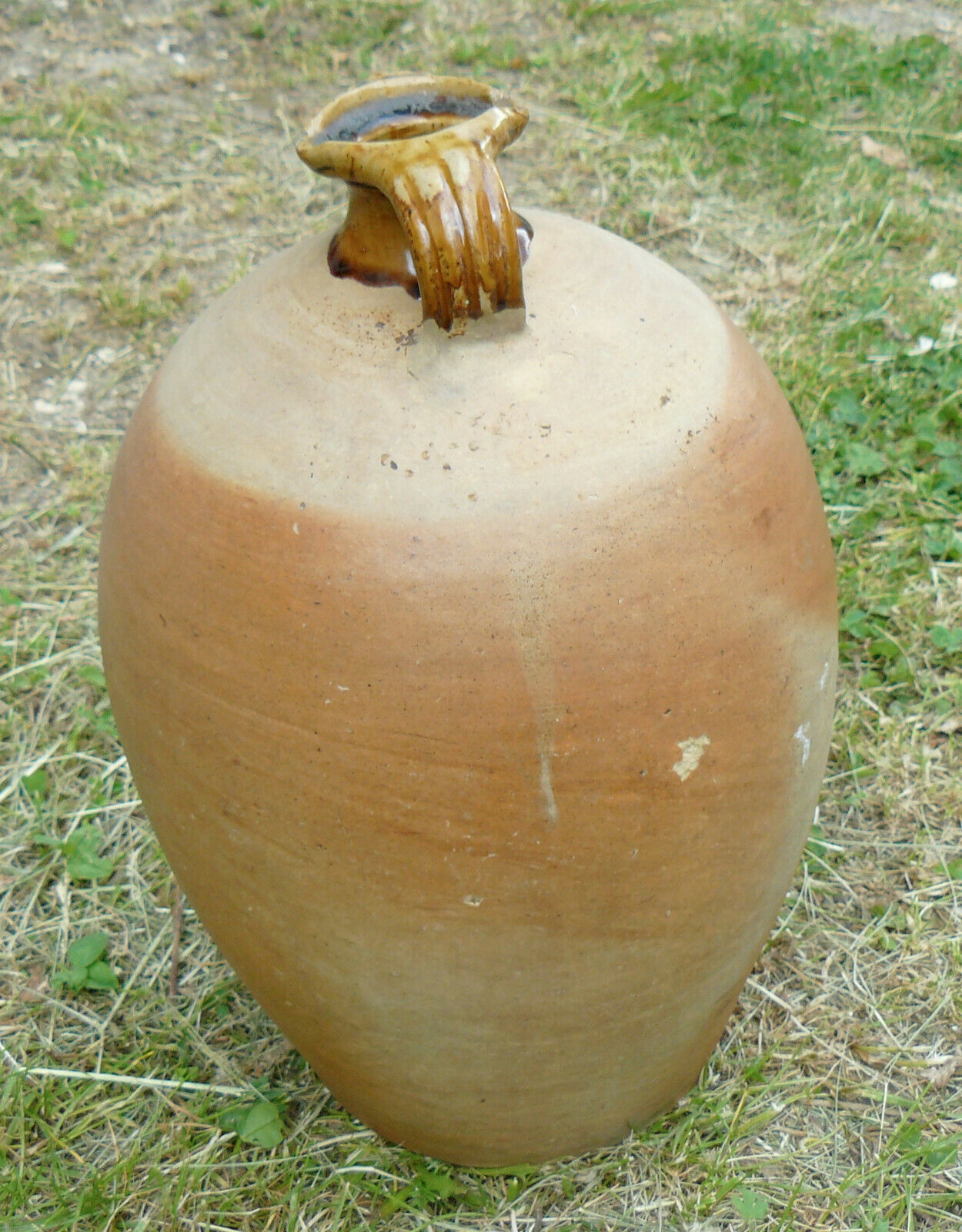 Ovoid jug sandstone of beauvaisis pottery folk art