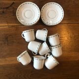 Set of 9 cups and old saucers from Limoges