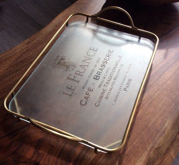 Vintage glass and brass top