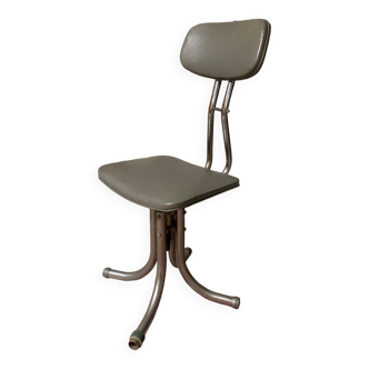 Chaise de bureau skaï gris