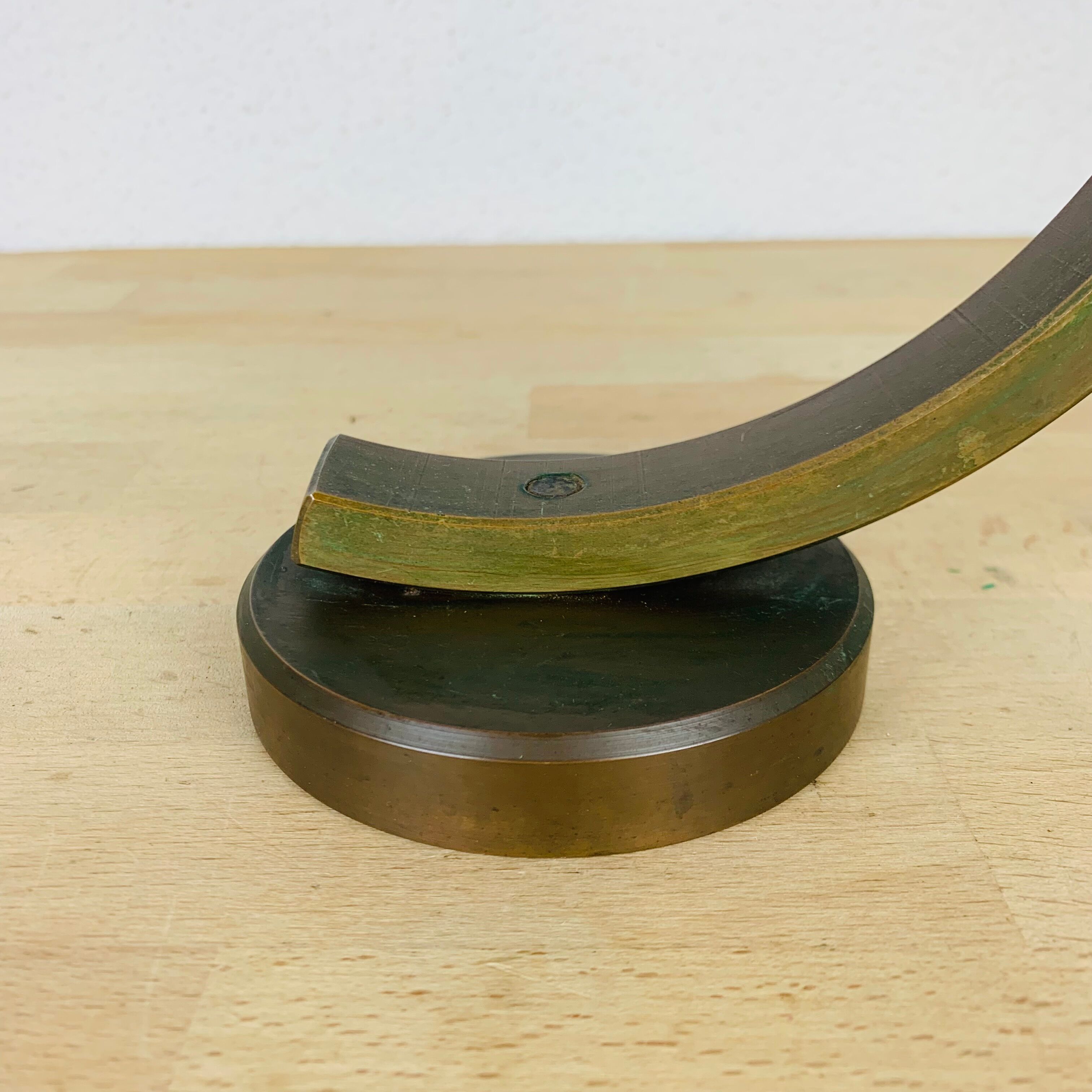 Sculptural brass lamp modernist style 50s